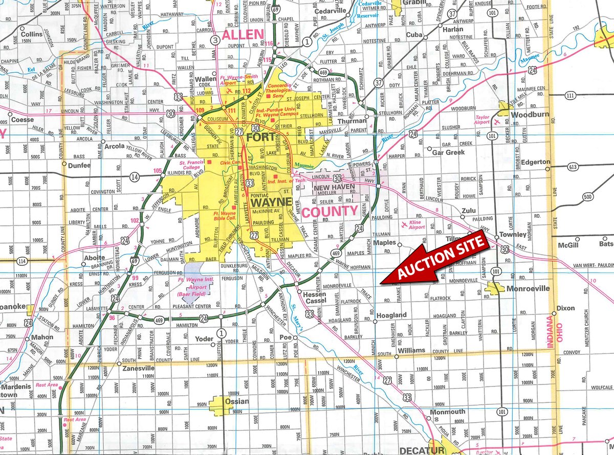 Area map - PERSONAL PROPERTY AUCTION IN ALLEN COUNTY, INDIANA